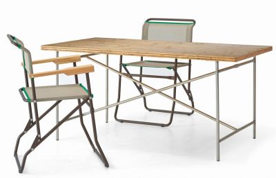 Eiermann 2 table frame COLOURFUL 100x78 cm / WHITE RAL 9010, CROSS BAR SHIFTED TO THE REAR FOR WORK TABLES Richard Lampert SINGLE PIECES 